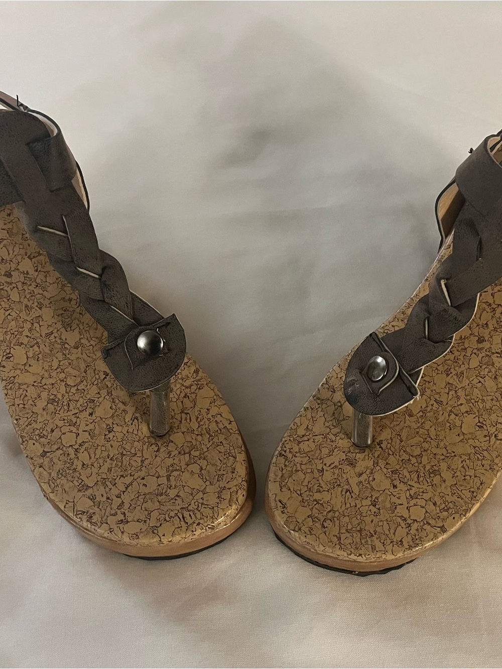 Women's Braided Thong Cork Sandals - Brown